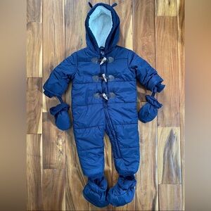 The Children's Place Navy Snowsuit with Mittens and Booties